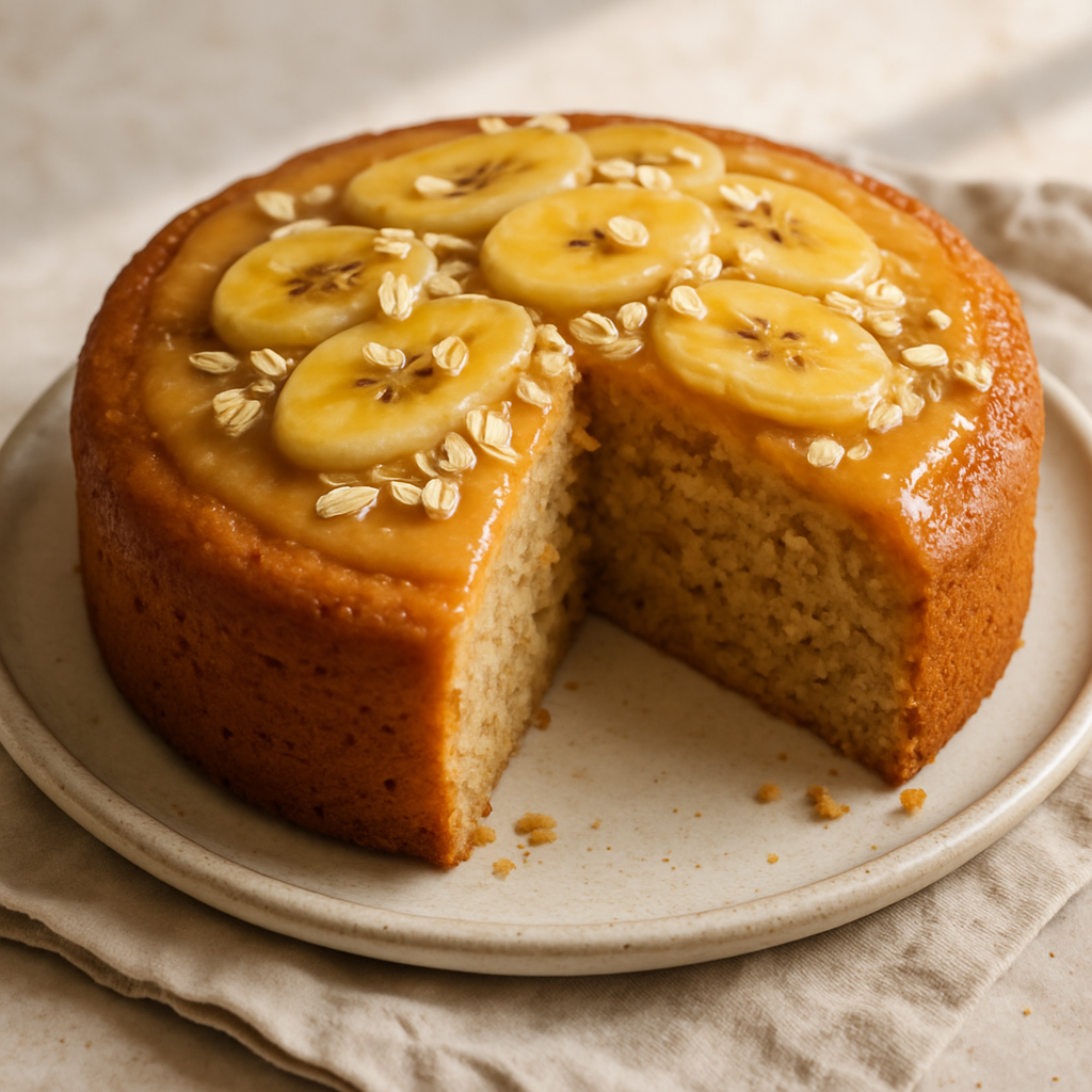 Bolo de Banana e Aveia Sem Açúcar e Sem Glúten